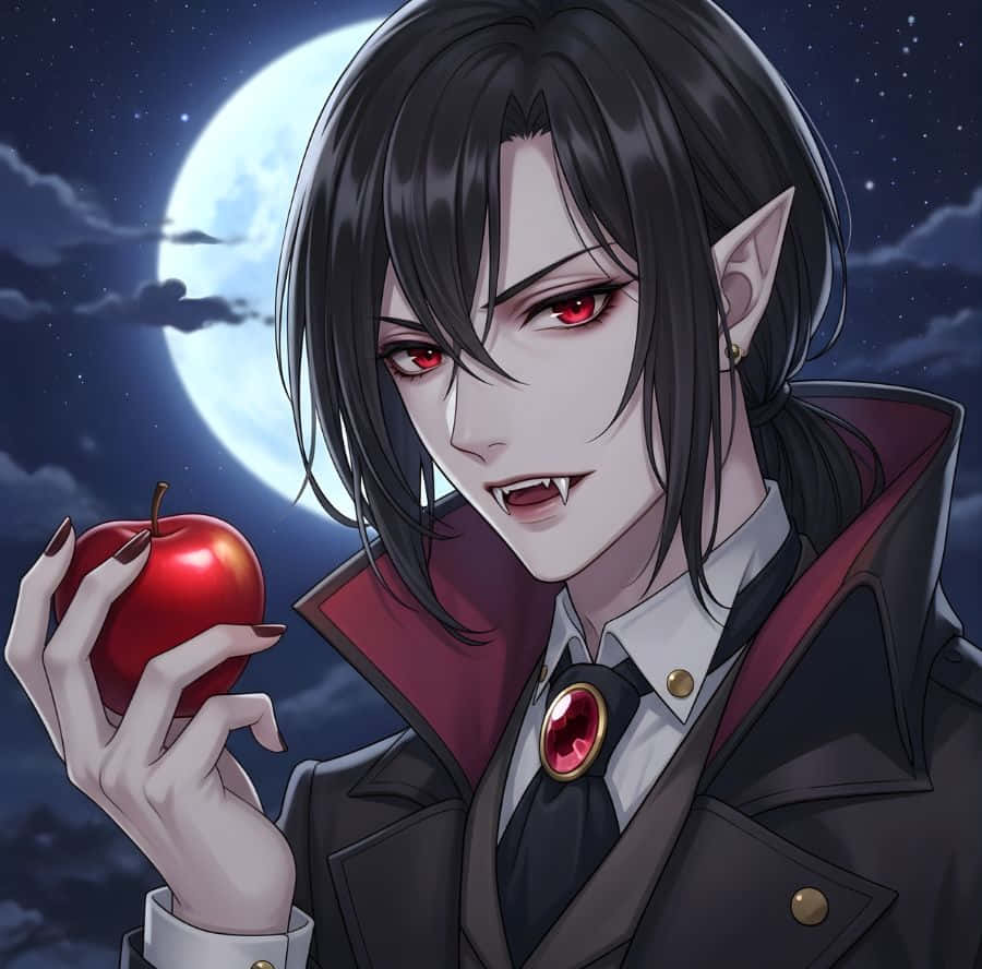 Dark Vampire With Apple Wallpaper