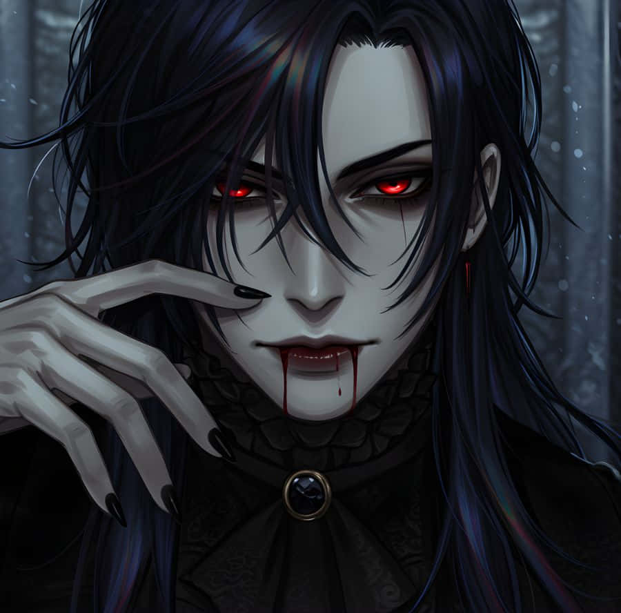 Dark Vampire With Red Eyes Wallpaper