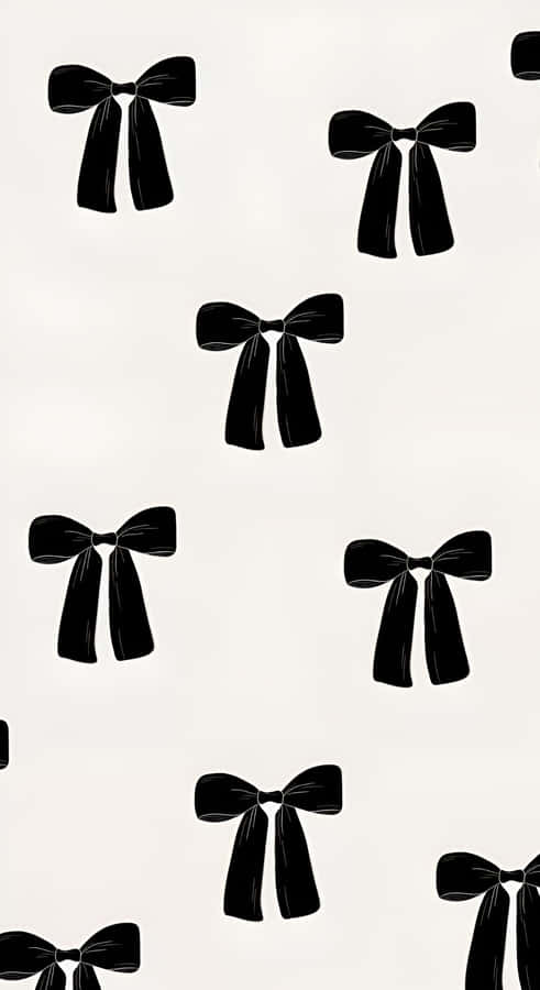 Dark Velvet Bows Pattern Wallpaper