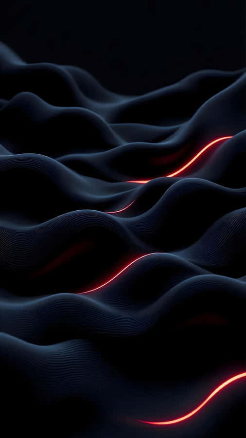 Dark Wave Landscape With Neon Lines Wallpaper