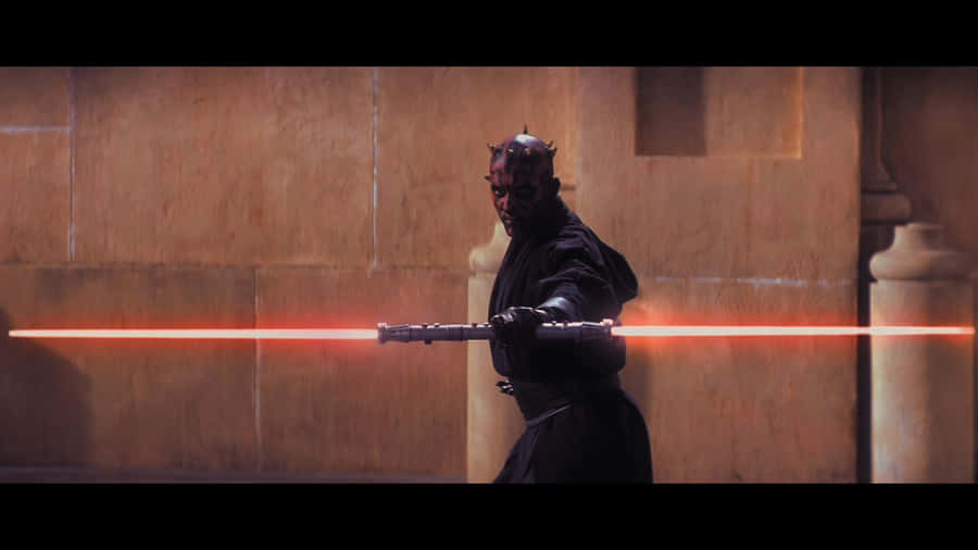 Darth Maul Fights Qui-gon Jinn And Obi-wan Kenobi In The Phantom Menace Wallpaper