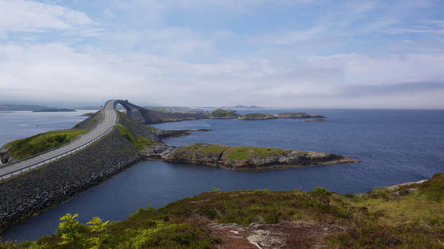 Daytime Photo Of The Storseisundet Bridge Wallpaper