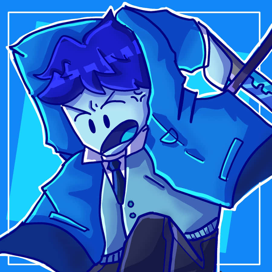 Dazzling Roblox Avatar In Action Wallpaper