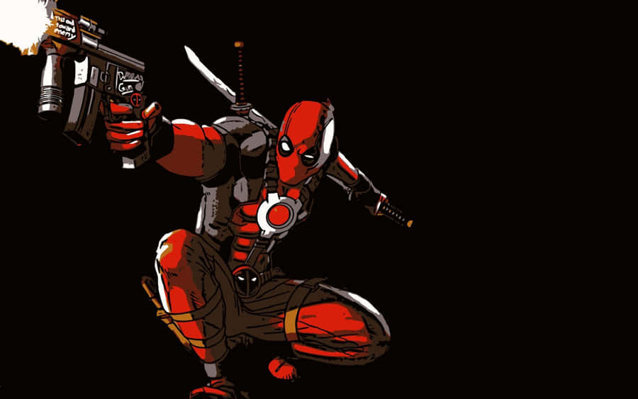 Deadpool Action Pose Artwork Wallpaper