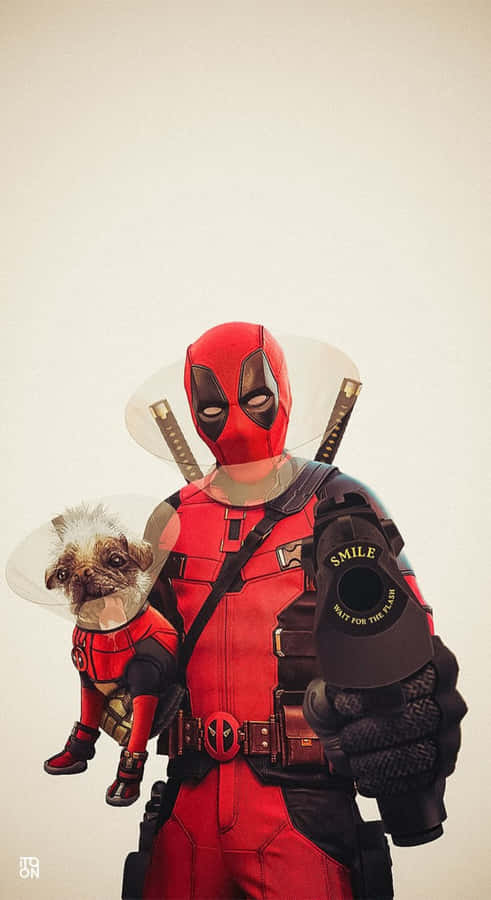 Deadpool And Dog Duo Wallpaper