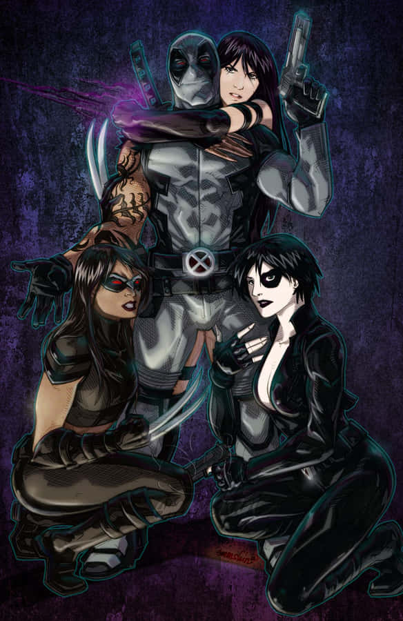 Deadpool And Domino - A Dynamic Duo Wallpaper