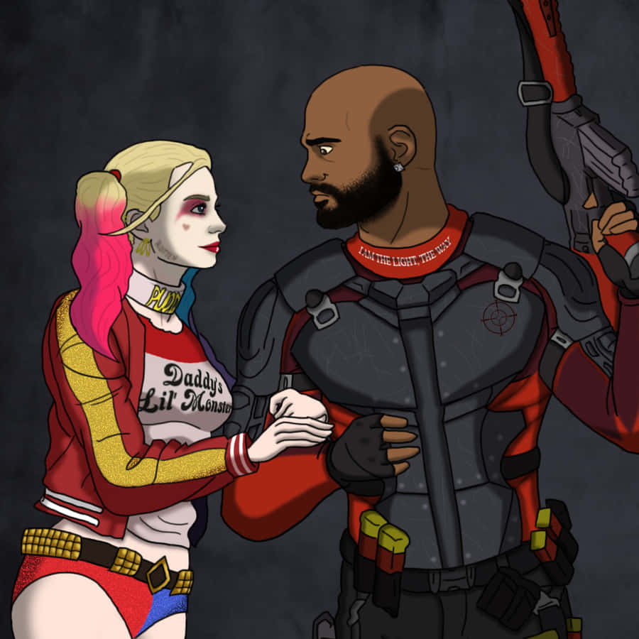 Deadshot_and_ Harley_ Quinn_ Animated_ Style Wallpaper