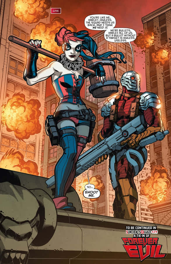 Deadshot And Harley Quinn Ready For Action Wallpaper