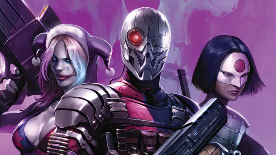 Deadshot_ Harley Quinn_ Katana_ D C_ Characters Wallpaper