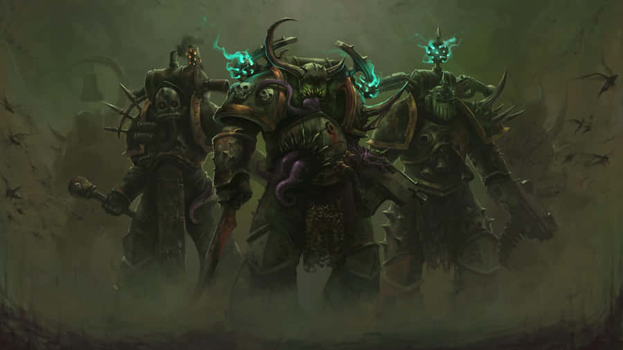Death Guard Warriors Advancing Wallpaper