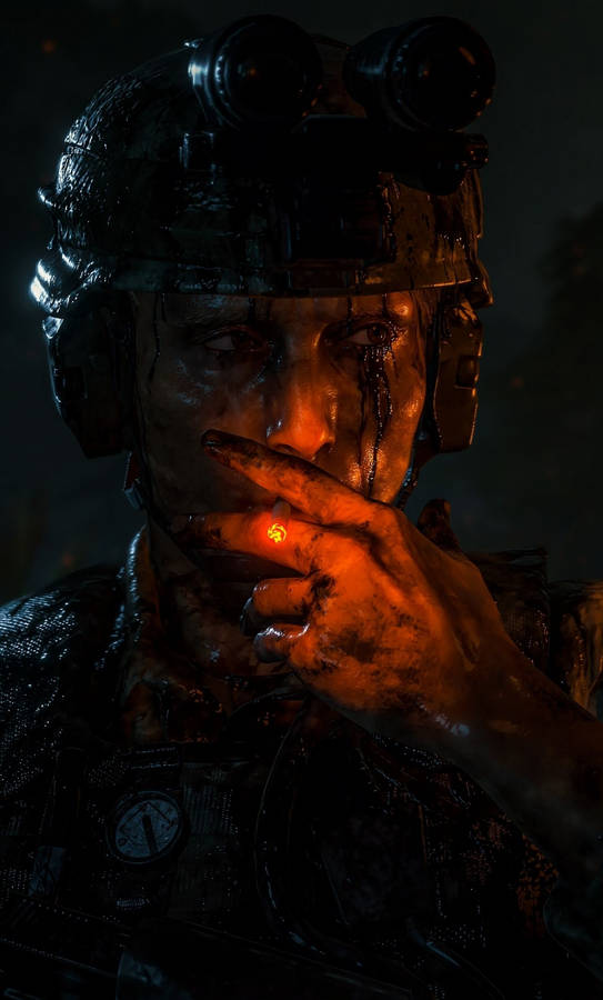 Death Stranding Cliff With Soldier Helmet Iphone Wallpaper