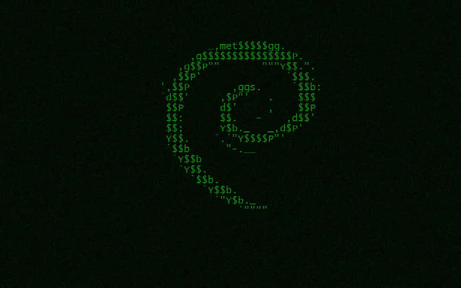 Debian Logo A S C I I Art Greenon Black Wallpaper