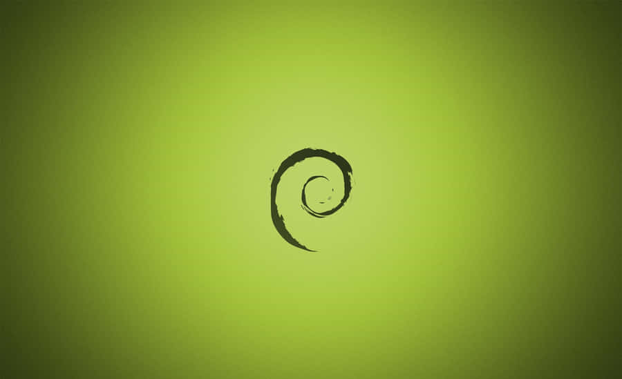 Debian Spiral Logoon Green Background Wallpaper