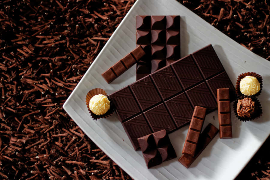 Decadent Dark Chocolate Bar Wallpaper
