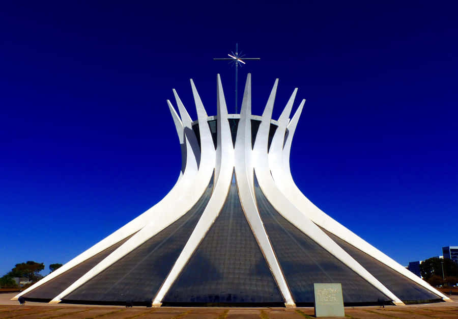 Deep Blue Cathedral Of Brasilia Wallpaper