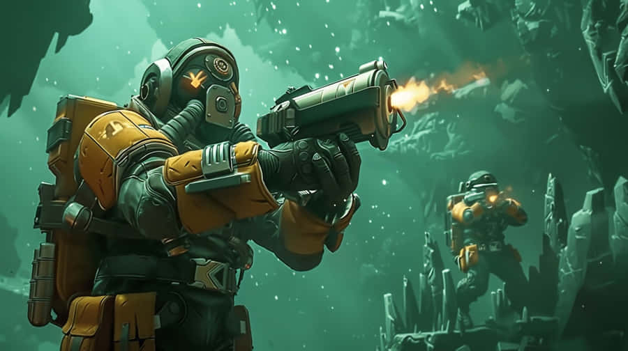 Deep Rock Galactic Dwarvesin Action Wallpaper