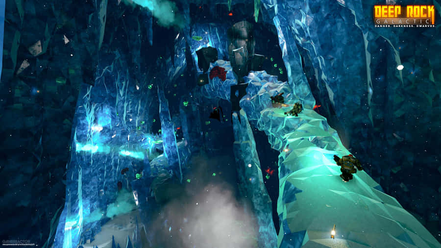 Deep Rock Galactic Icy Cavern Exploration Wallpaper