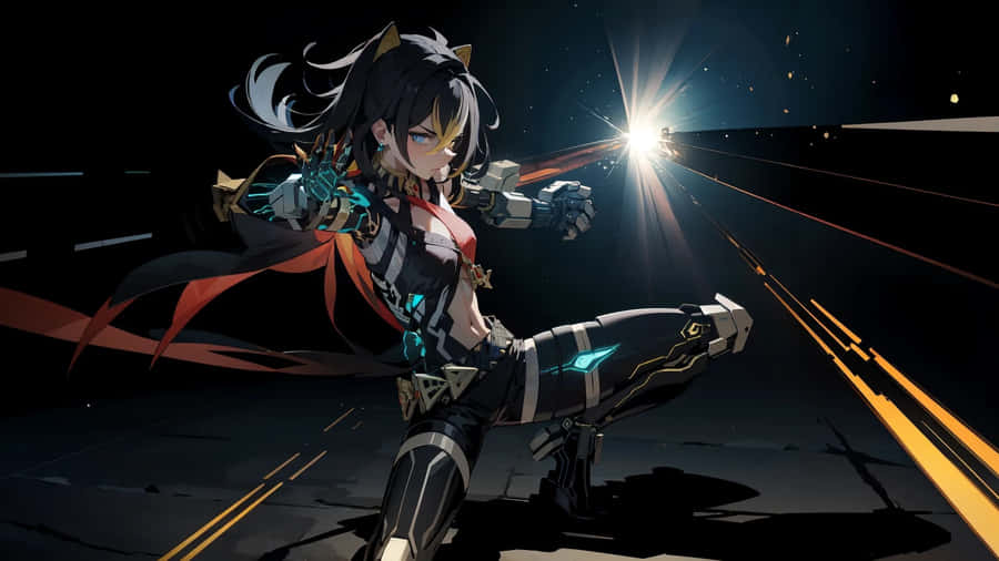 Dehya Fierce Warrior Readyfor Battle Wallpaper