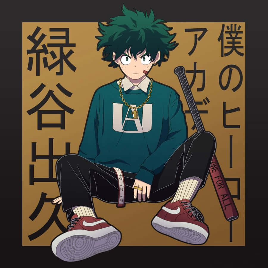 Deku Drip Stylish Anime Character Wallpaper