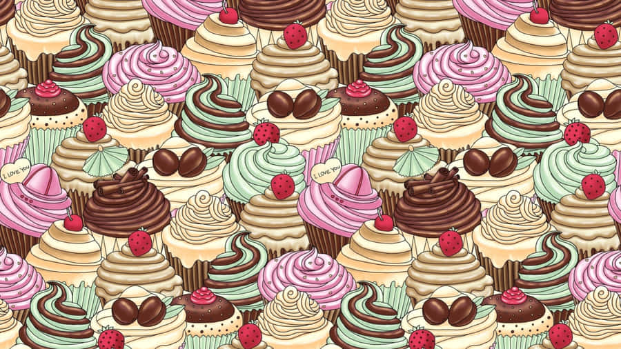 Delectable Cute Dessert Spread Wallpaper