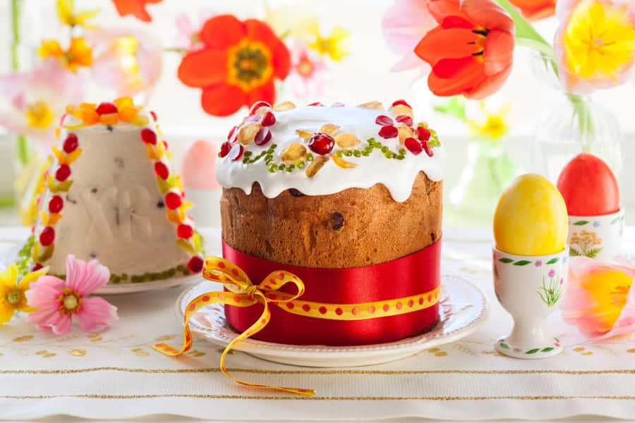 Delectable Spring Desserts On A Table Wallpaper