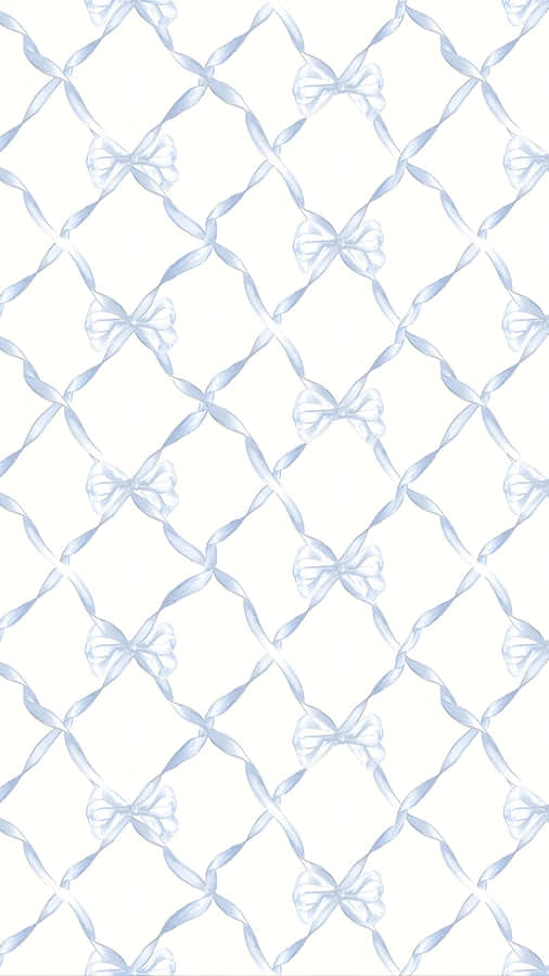 Delicate Blue Bow Pattern Wallpaper