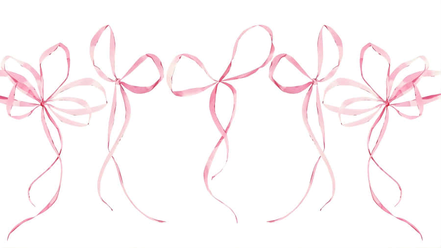Delicate Pink Ribbon Bows Wallpaper