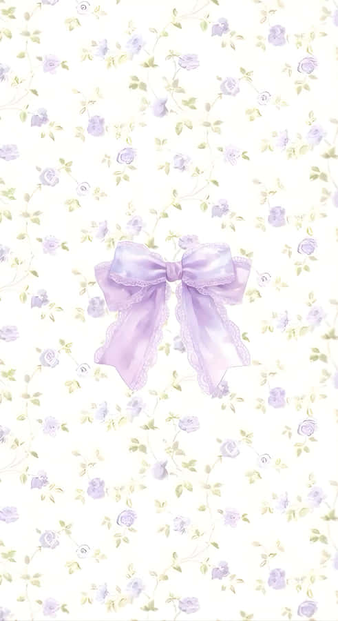 Delicate Purple Bow Design Wallpaper