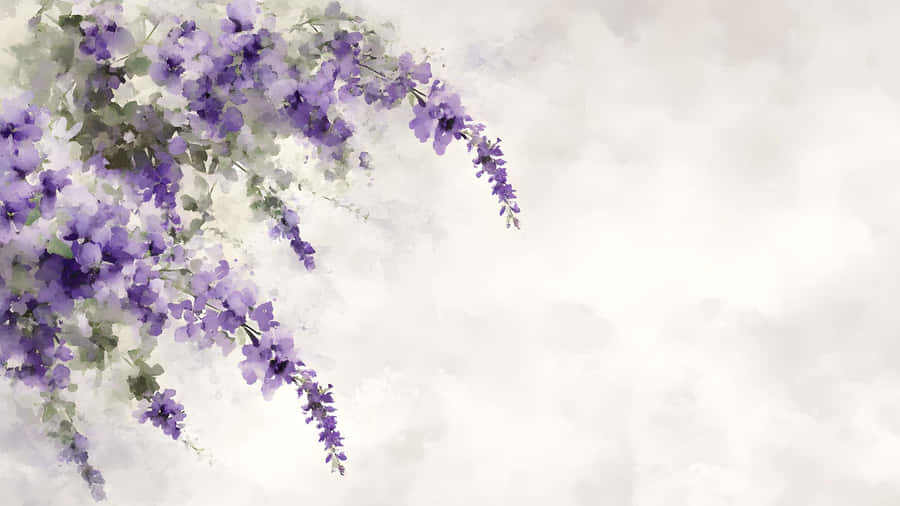 Delicate Purple Floral Branches Wallpaper