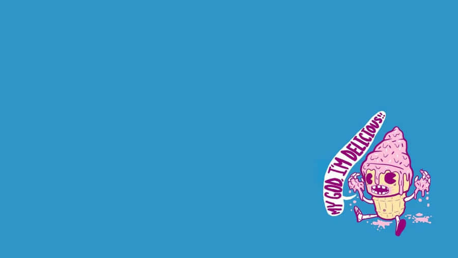 Delicious Ice Cream Funny Simple Desktop Wallpaper