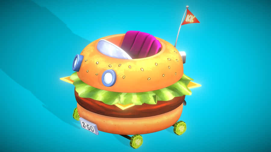 Delicious Krabby Patty On A Plate Wallpaper