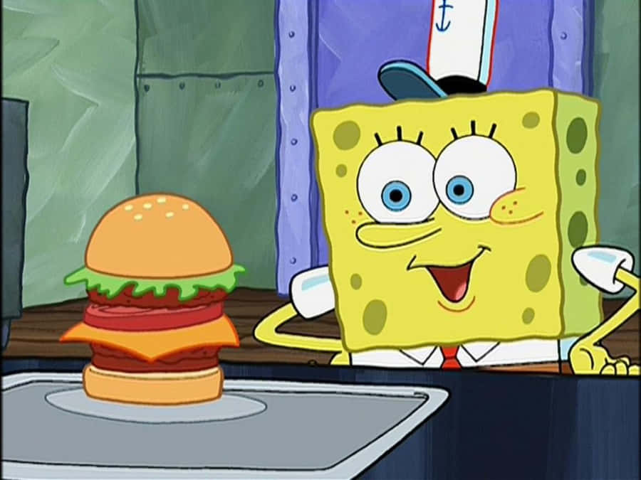Delicious Krabby Patty Served Fresh Wallpaper