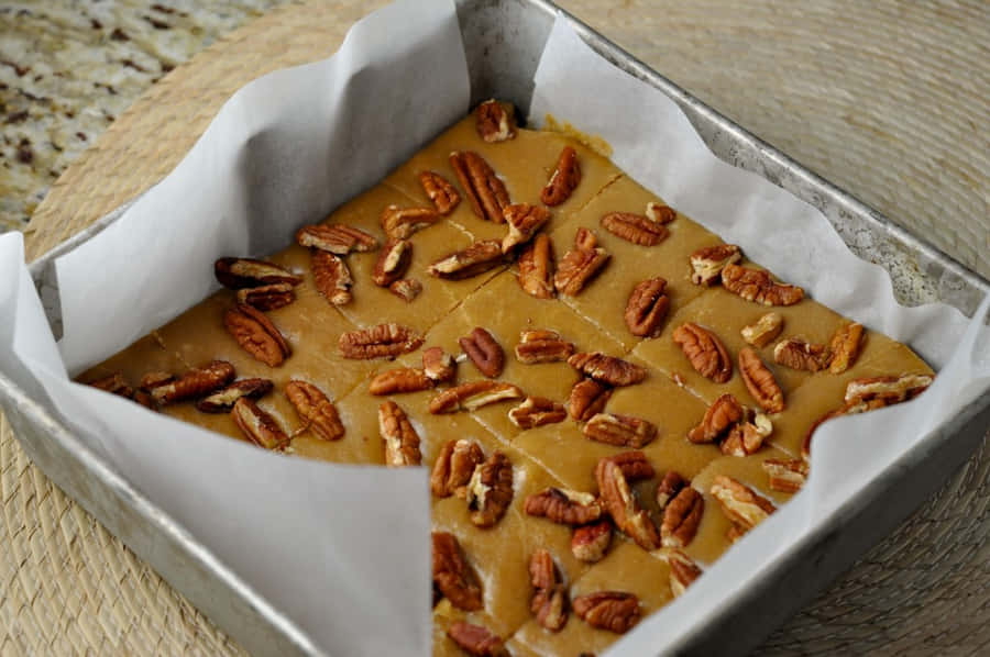 Delicious Penuche Fudge On A Plate Wallpaper
