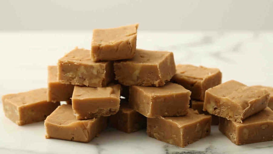 Delicious Penuche Fudge Ready To Be Served Wallpaper