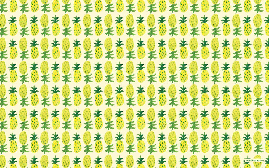 Delicious Pineapple Pattern With Bright Colors Wallpaper