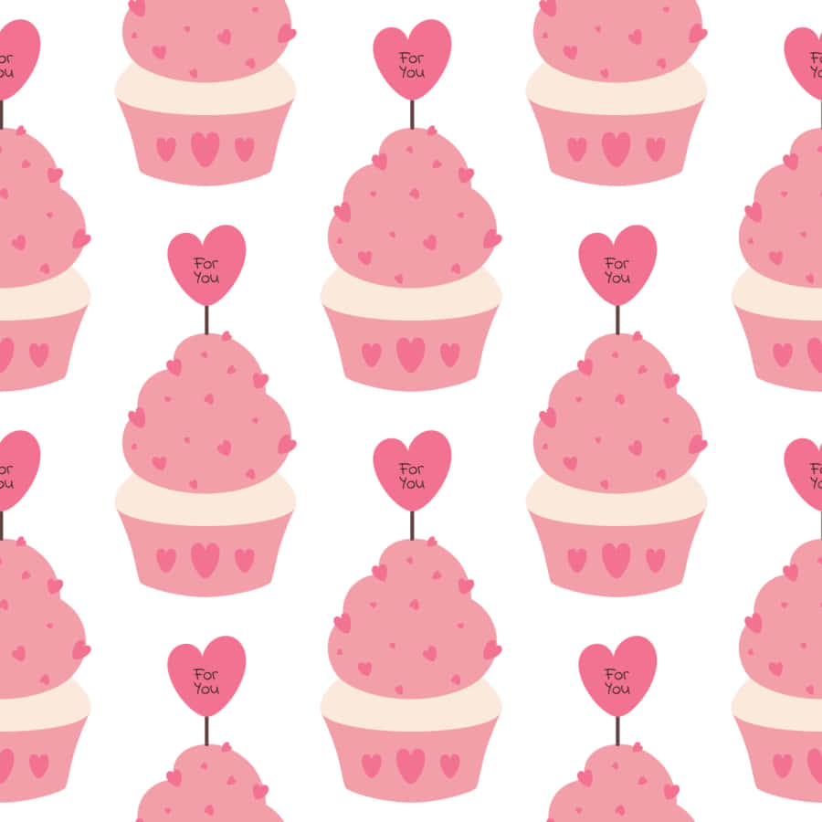 Delicious Pink Cupcakes Perfectly Arranged Wallpaper