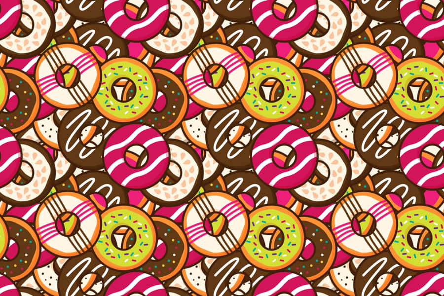 Deliciously Cute Donut With Sprinkles Wallpaper