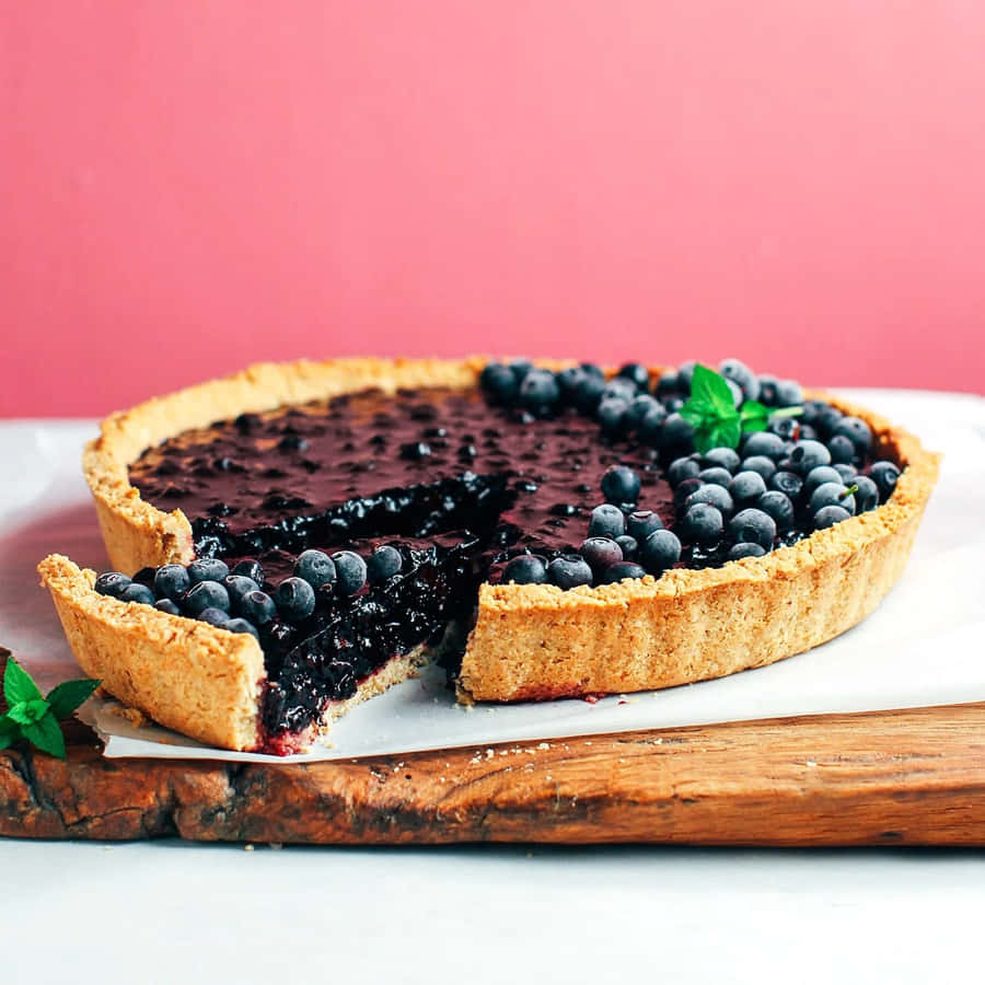 Deliciously Sweet Blueberries Tart Wallpaper