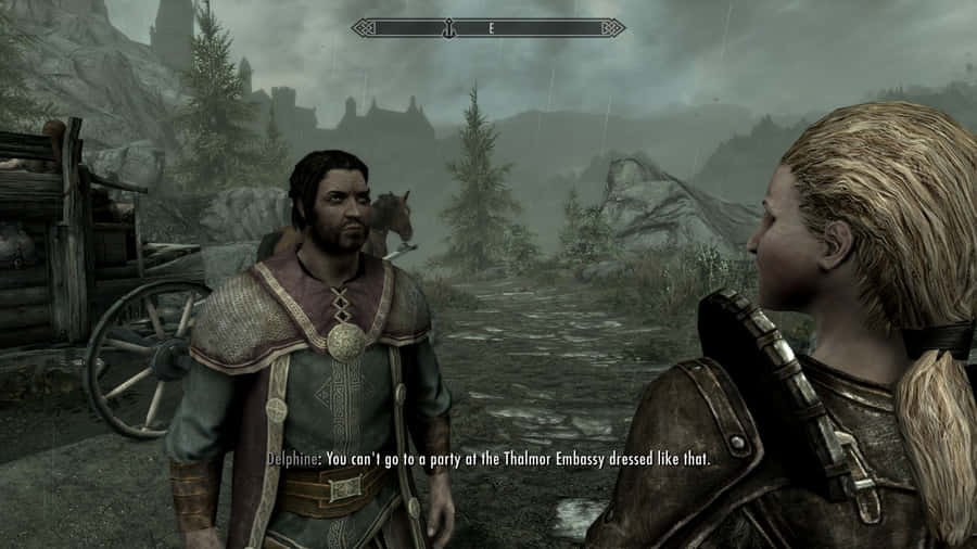 Delphine, An Essential Character In Skyrim, Standing Strong And Ready For Battle Wallpaper