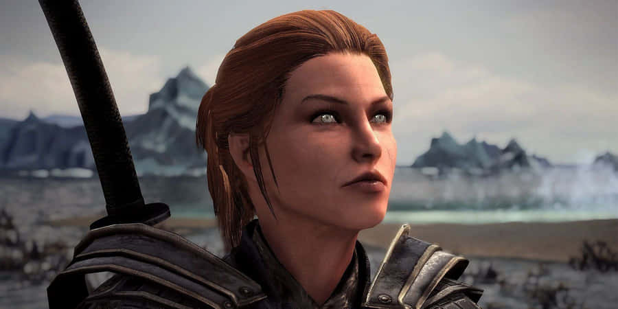 Delphine, The Dragonborn's Ally, Standing Heroically In The World Of Skyrim. Wallpaper