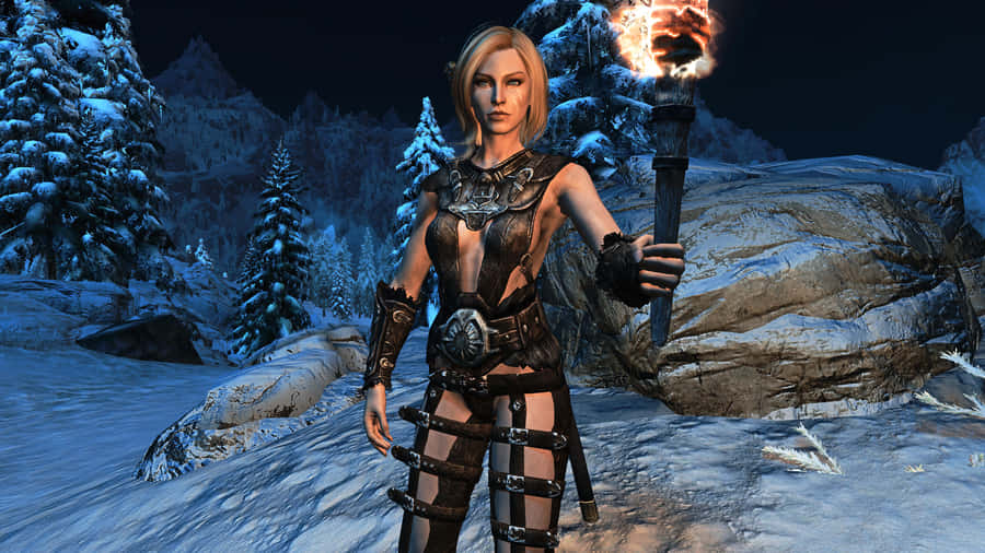 Delphine, The Fierce And Mysterious Blades Member In The Elder Scrolls V: Skyrim Wallpaper