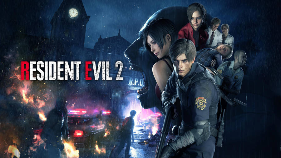 Delve Into The Horrors Of Raccoon City With The New Resident Evil 2 Remake Wallpaper