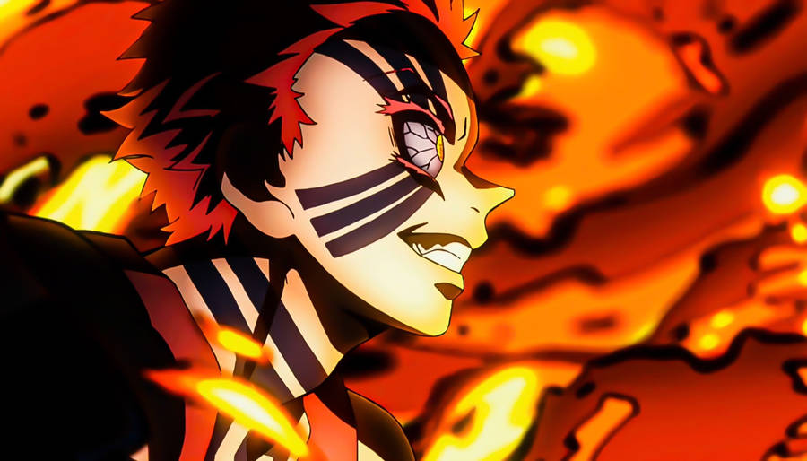 Demon Slayer Akaza Burning Sun Technique Wallpaper