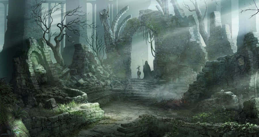 Demonic Ruins Exploration Wallpaper