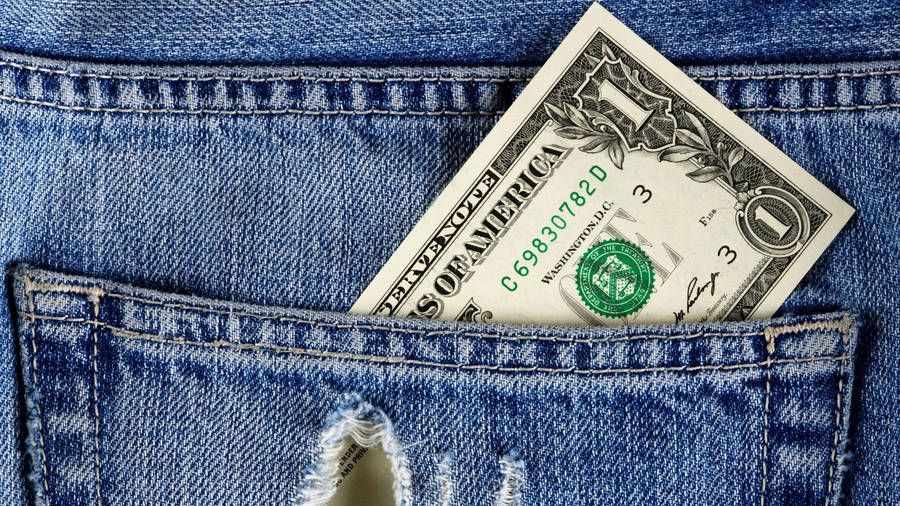 Denim Jeans Dollar On Pocket Wallpaper