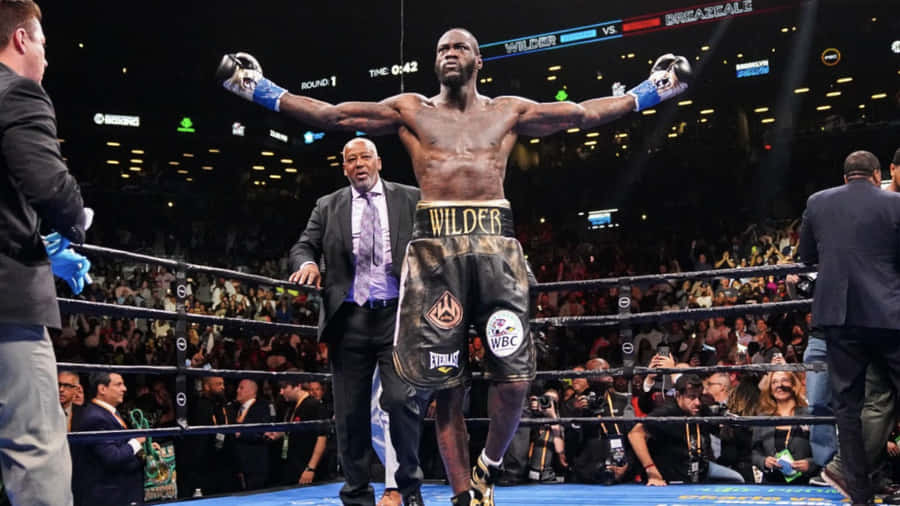 Deontay Wilder Victory Celebration Wallpaper