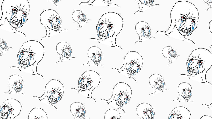 Depressed Face Meme Pattern Wallpaper