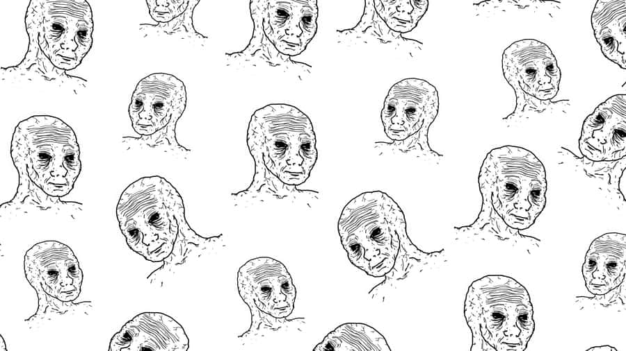 Depressed Face Meme Pattern Wallpaper