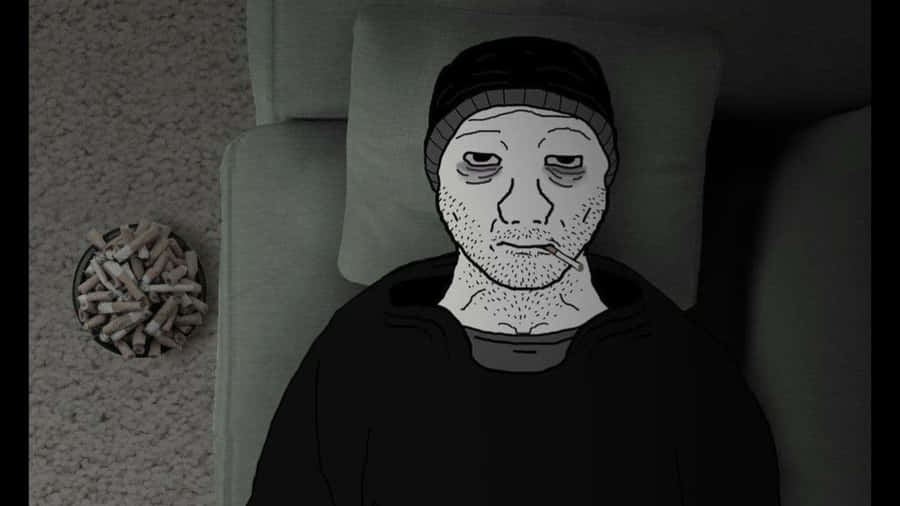 Depressed Face Meme Scene Wallpaper