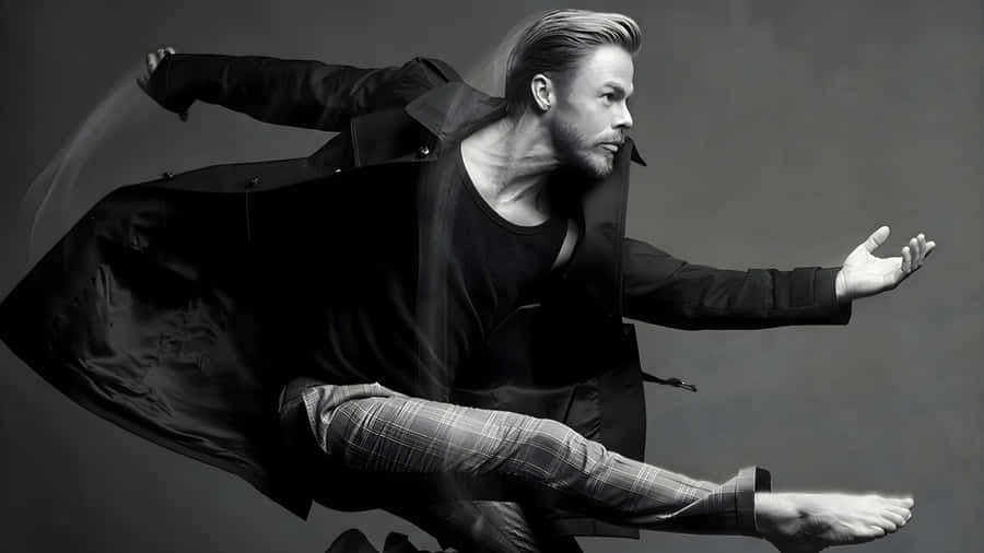 Derek Hough Dynamic Dance Pose Wallpaper